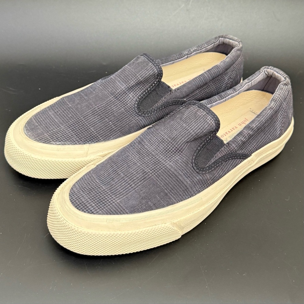 CONVERSE X John Varvatos Deck Star ‘67 Blue Plaid Slip On Unisex Sneakers M6 W8
